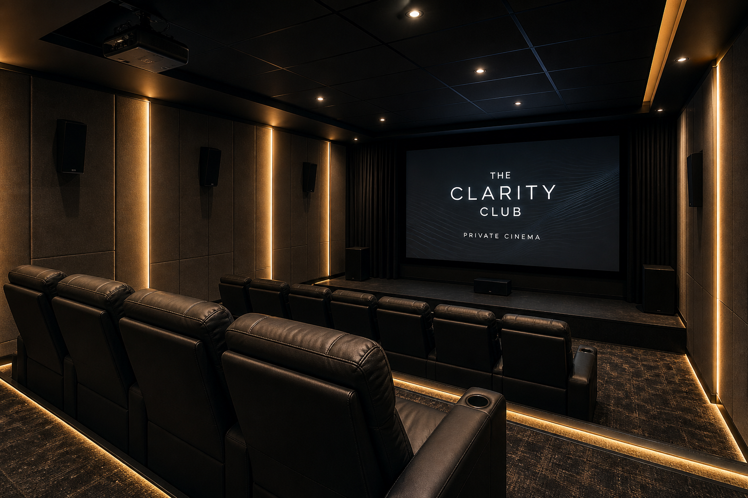 Private cinema room with calibrated seating and immersive audio in Singapore